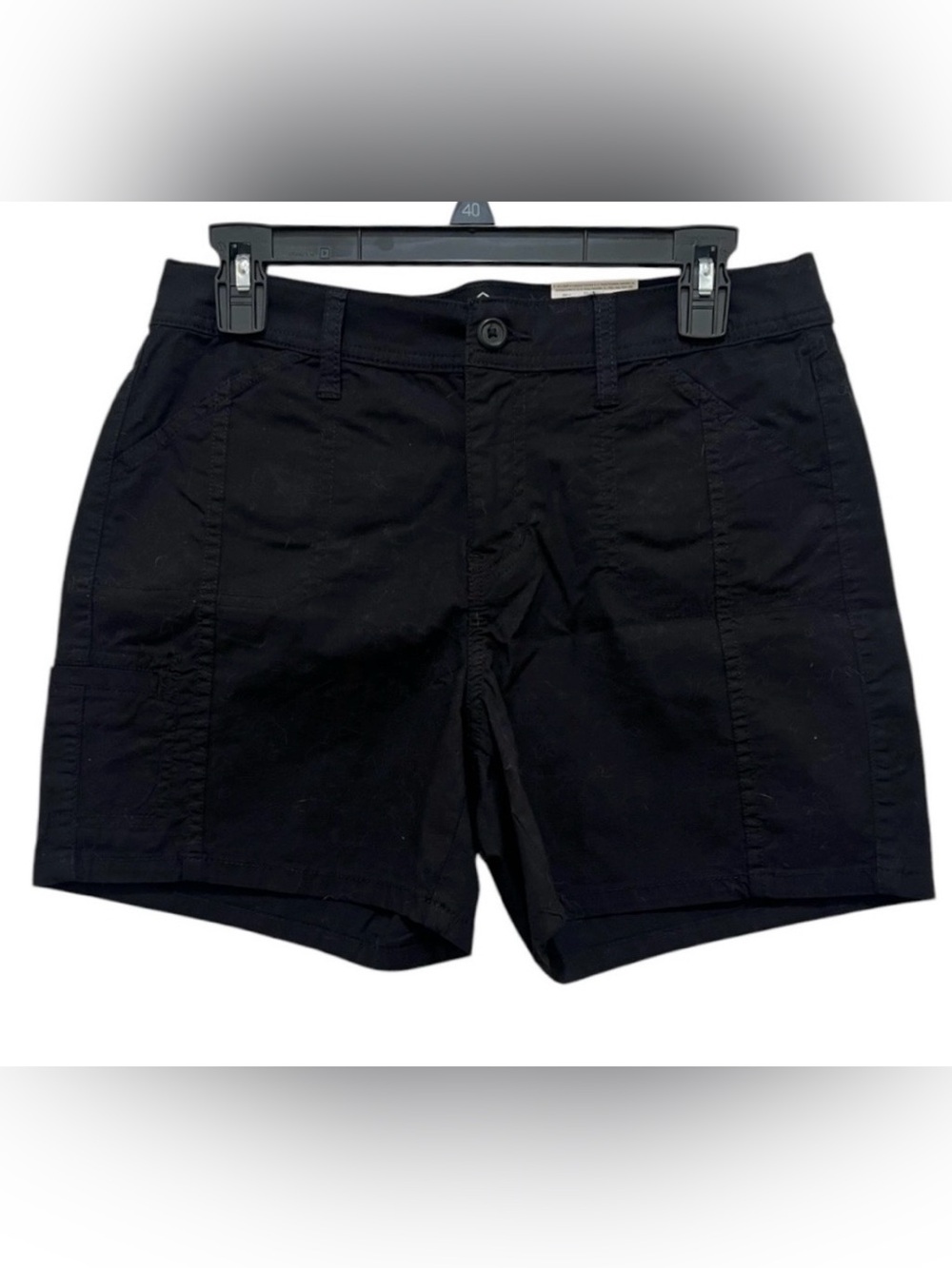 NWT St. John’s Bay women’s 6 short mid rise easy fit black jean shorts